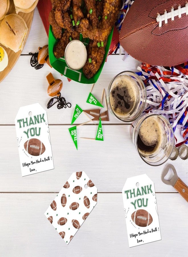 Aukolass 50pcs Football Thank You Tags, Rugby Favor Tags for Sport Themed Boy Birthday and Baby Shower Party Gift Wrapping Decoration (Football) - Image 5
